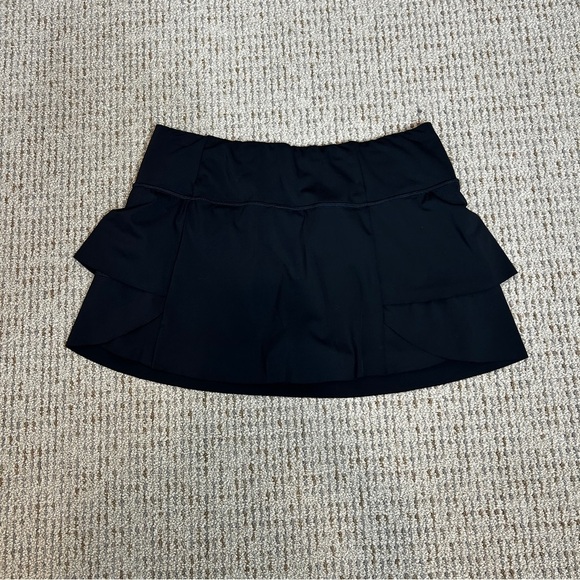 Athleta Momentum Ruffle Skort Skirt Black Size Large - Picture 3 of 9